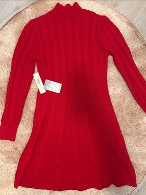 Eliza J Nordstrom Red Cable-Knit Sweater Dress